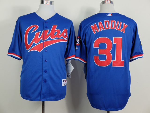 Men Chicago Cubs #31 Maddux Blue 1994 MLB Jerseys